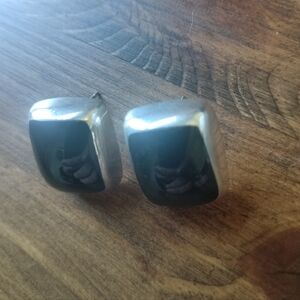 Vintage Taxco Mexico Sterling Black Onyx Earrings